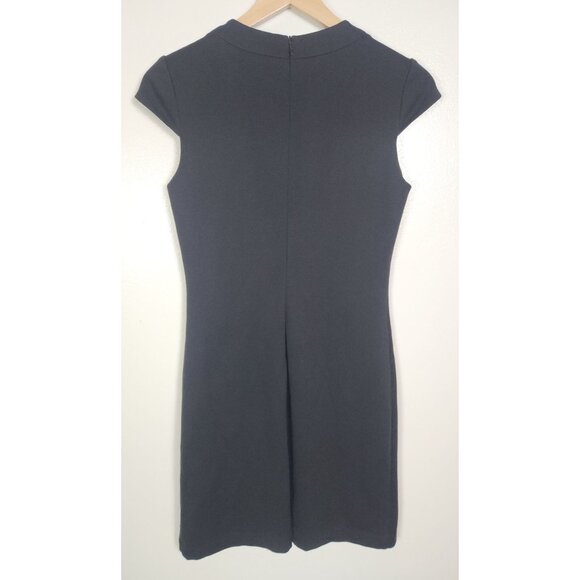 Trina Turk Women's Sz. 4 Black Wool Blend Cap Sleeve Sheath Dress - Picture 5 of 6